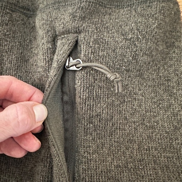 North Face Crescent Pullover Top Fleece Zip Jacket Hoody - Color: Taupe Green - Picture 5 of 9